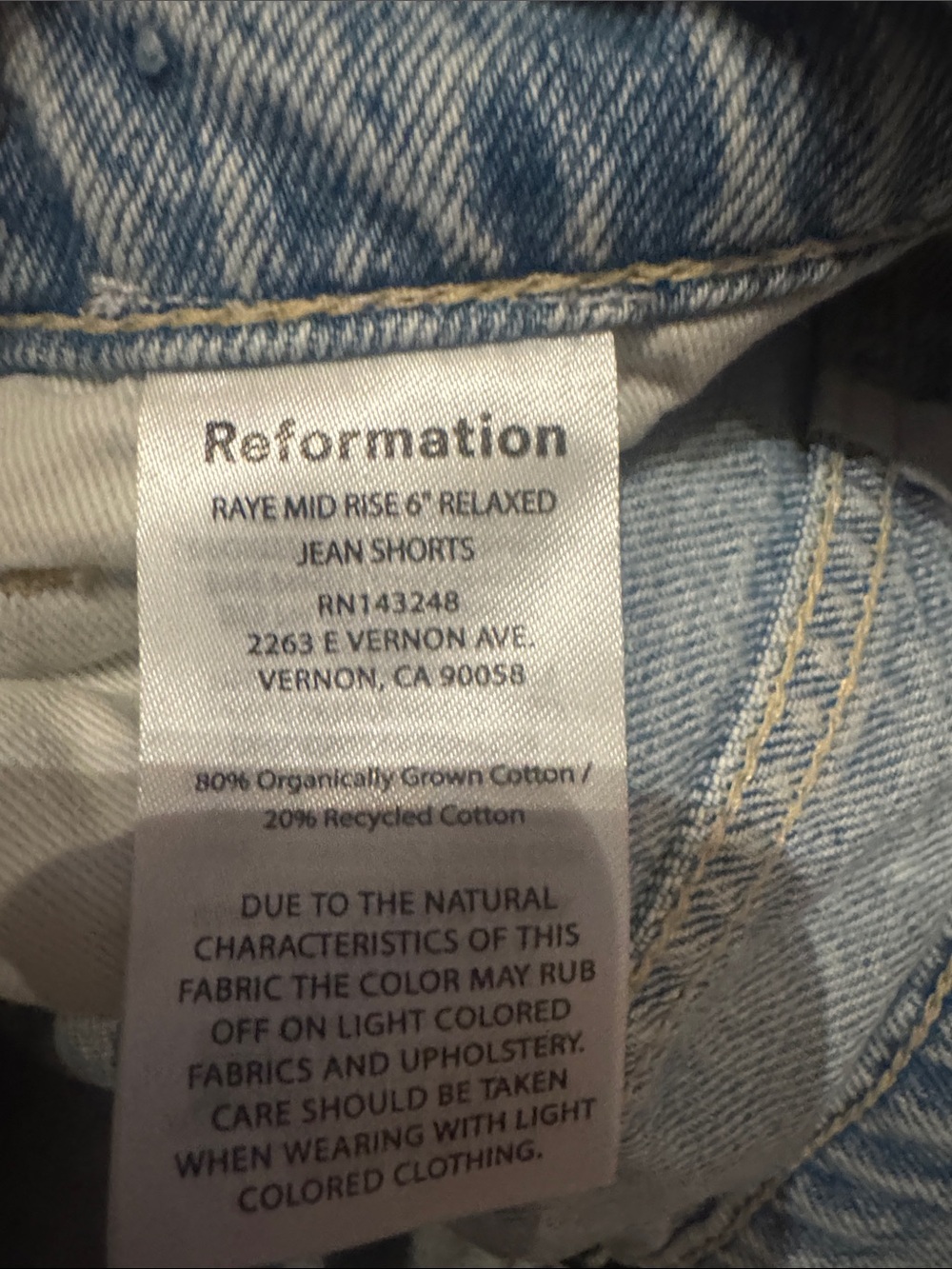 Reformation Raye Midtise Relaxed Jean shorts - Picture 5 of 5